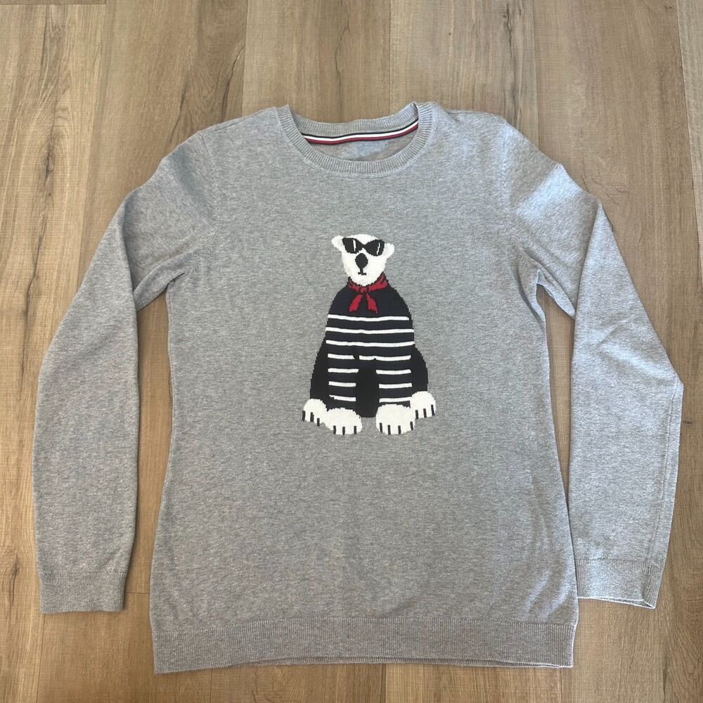 Tommy Hilfiger Womens S Crewneck Gray Lightweight Sweatshirt Top 100% Cotton - Picture 2 of 9